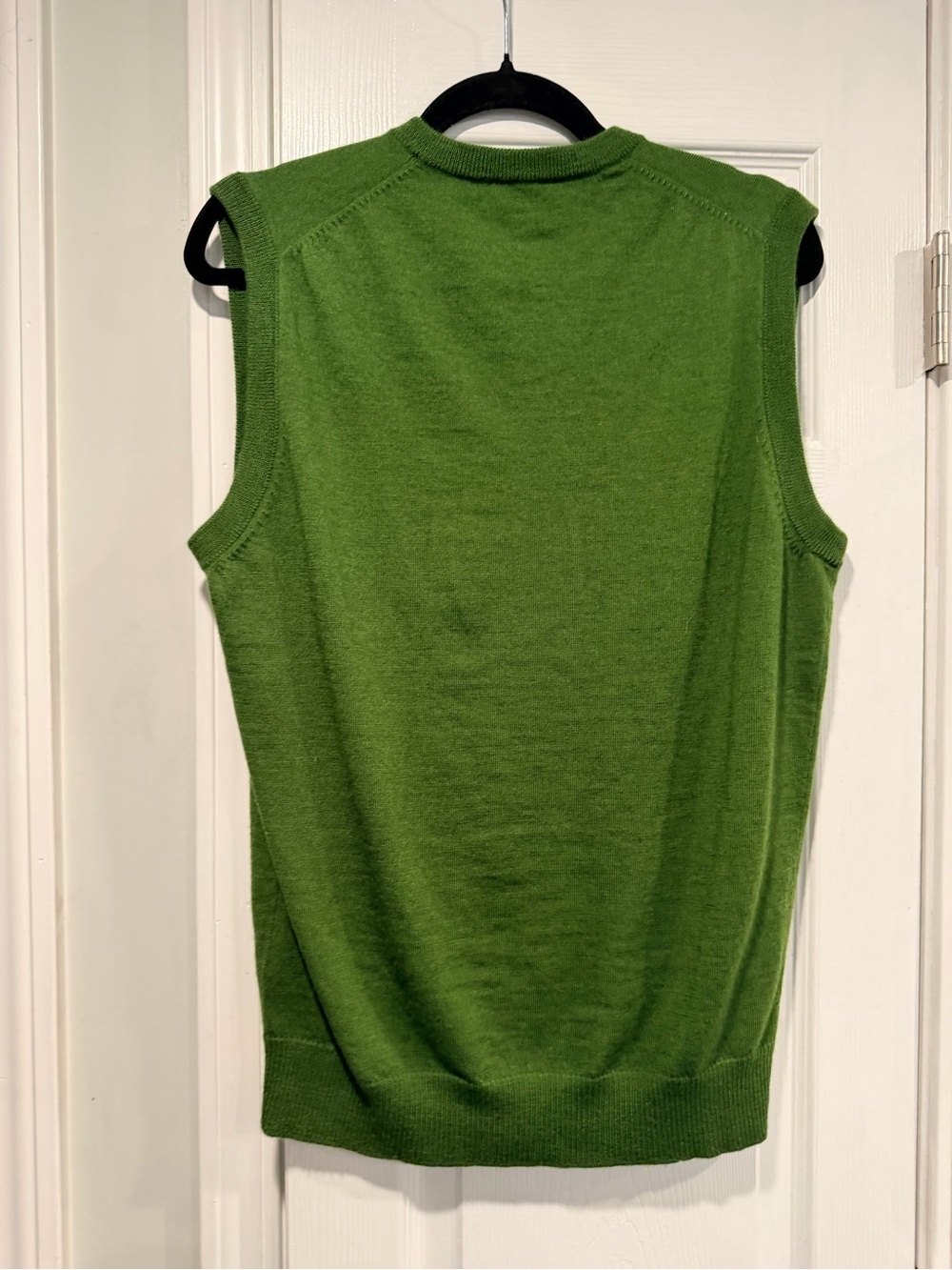 J.Crew Size M Green V-Neck Sweater Vest Soft 100% Merino Wool Preppy Classic - Picture 6 of 8